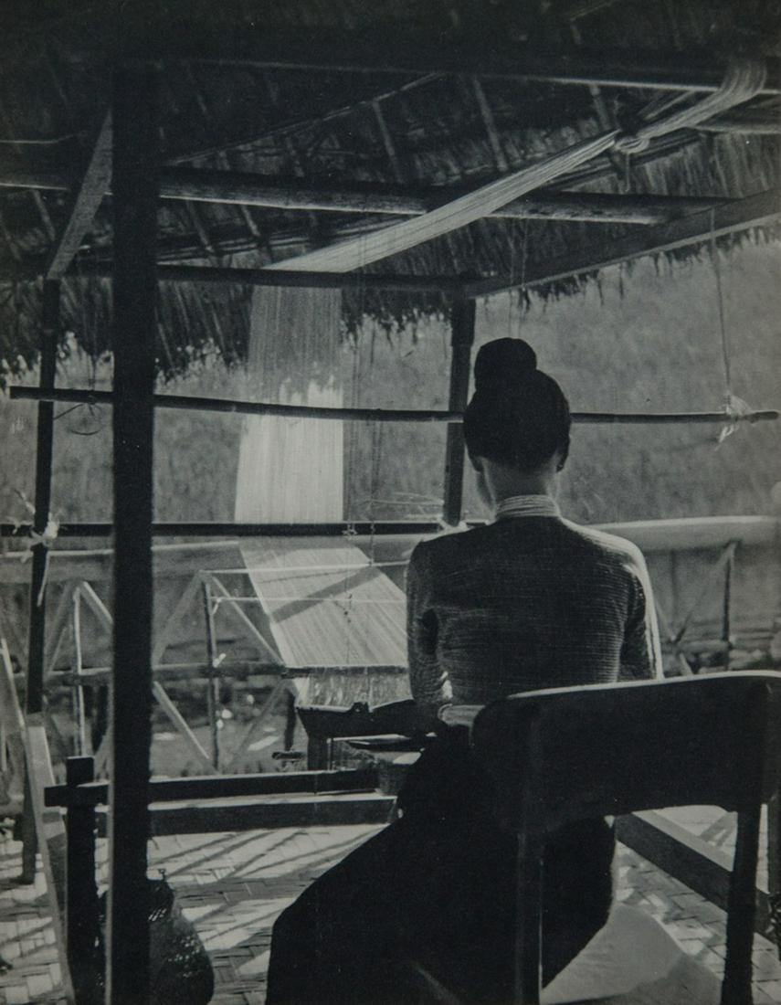 PIERRE VERGER - Weaver, Indonesia: Artist: Pierre Verger Title: Weaver, Indonesia Medium: Sheet Fed Gravure, 1940 France Dimensions: 9x11.75 Additional Information: Heat Wax Mounted on 14x18" Conservation Board Artist Bio: Pierre Edoua
