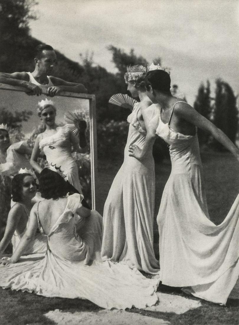 JACQUES-HENRI LARTIGUE - Tournage du Roi Pausole: Artist: Jacques-Henri Lartigue Title: Tournage du Roi Pausole, 1932 Medium: Photo Litho, 1984, England Dimensions: 6.9x9.35" Additional Information: Heat Wax Mounted on 11x14''Conservation Board Artis