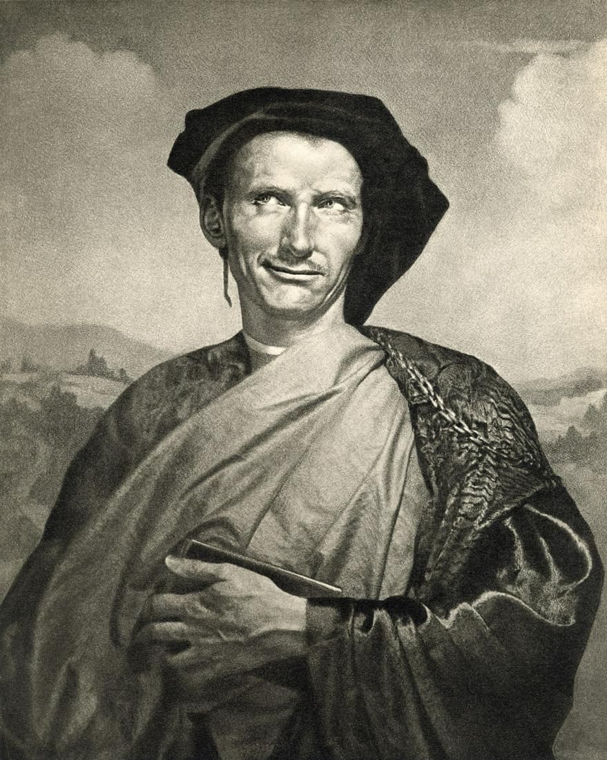 WILLIAM MORTENSEN - Machiavelli: Artist: William Mortensen Title: Machiavelli Medium: Sheet Fed Gravure, 1943, USA Dimensions: 8.2x10.25" Additional Information: Heat Wax Mounted on 11x14" Conservation Board Artist Bio: William Morte