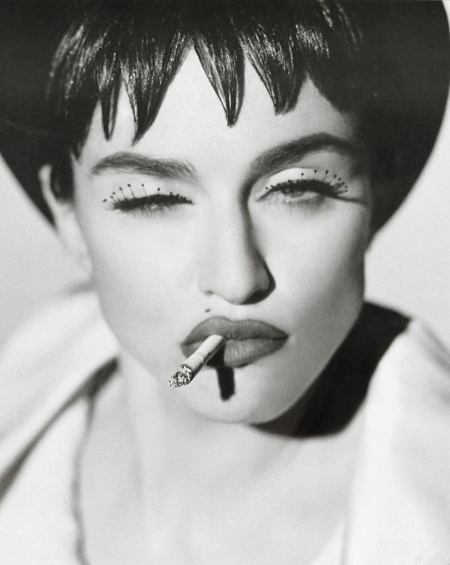 HERB RITTS - Madonna IV, San Pedro, 1990: Artist: Herb Ritts Title: Madonna IV, San Pedro, 1990 Medium: Photo Litho, 1996, USA Dimensions: 11.05x13.9" Additional Information: Heat Wax Mounted on 14x18" Conservation Board Artist Bio: Herb Ritt