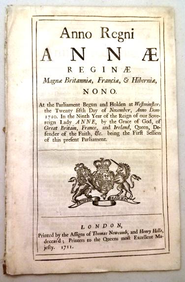 1711 English Act Bank of England (1 of 2)