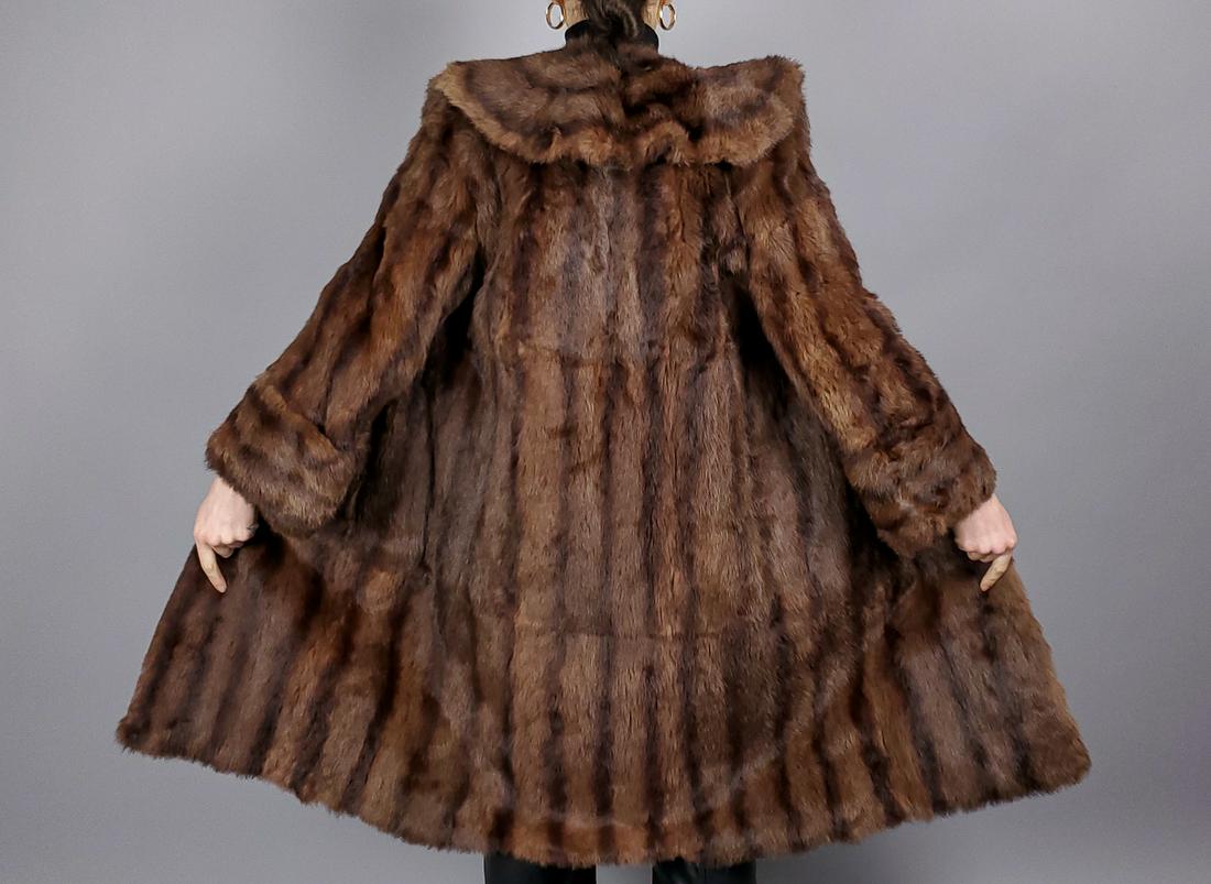 BROWN MINK FUR COAT SIZE M (1 of 9)