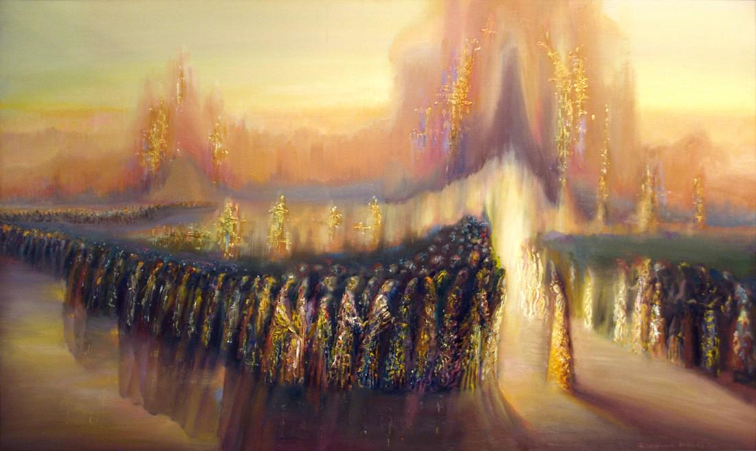 Abstract oil painting Views Vemfialov: №Ben 15 *** ABOUT THIS PAINTING *** * TITLE: "Views" * ARTISTS: Vemfialov * SIZE: 75x125 cm/'29.52x49.21 inches' * MEDIUM: oil, canvas * HAND PAINTED: Original painting from our collection * CON