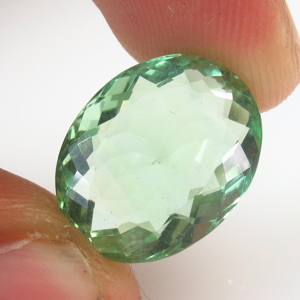 13.85 Ct Natural Green Flourite Oval Cut (1 of 2)