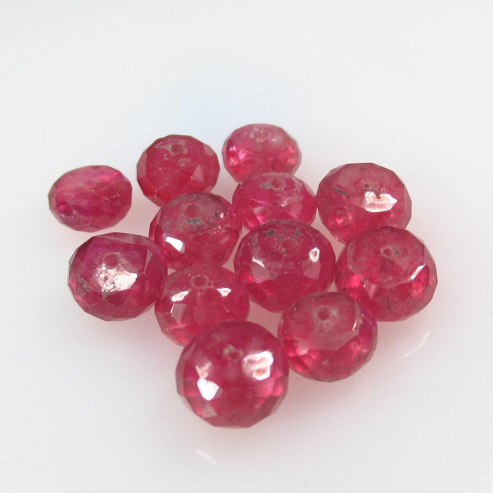 30.37 Ct Natural 12 Mozambique Red Ruby Round Beads (1 of 2)