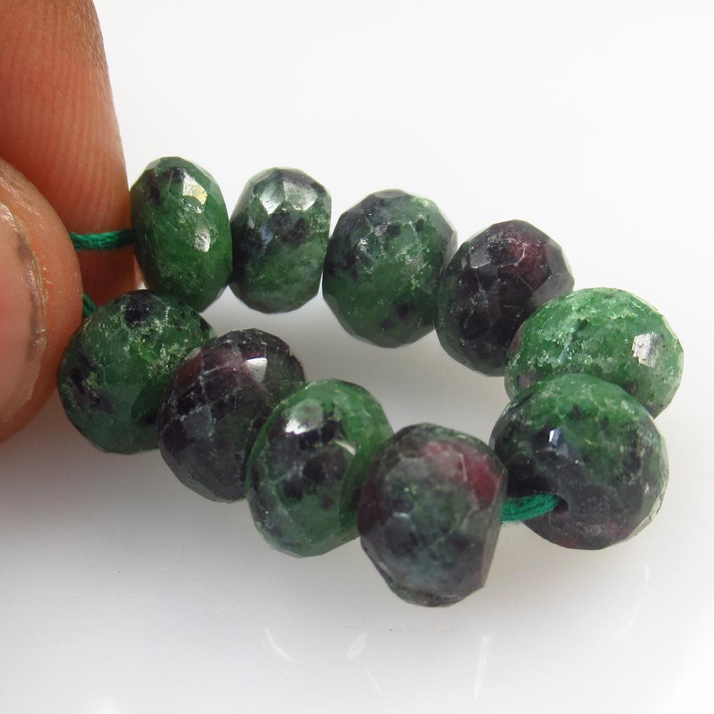 39.48 Ct Natural 10 Drilled Ruby Zoisite Round Beads (1 of 2)
