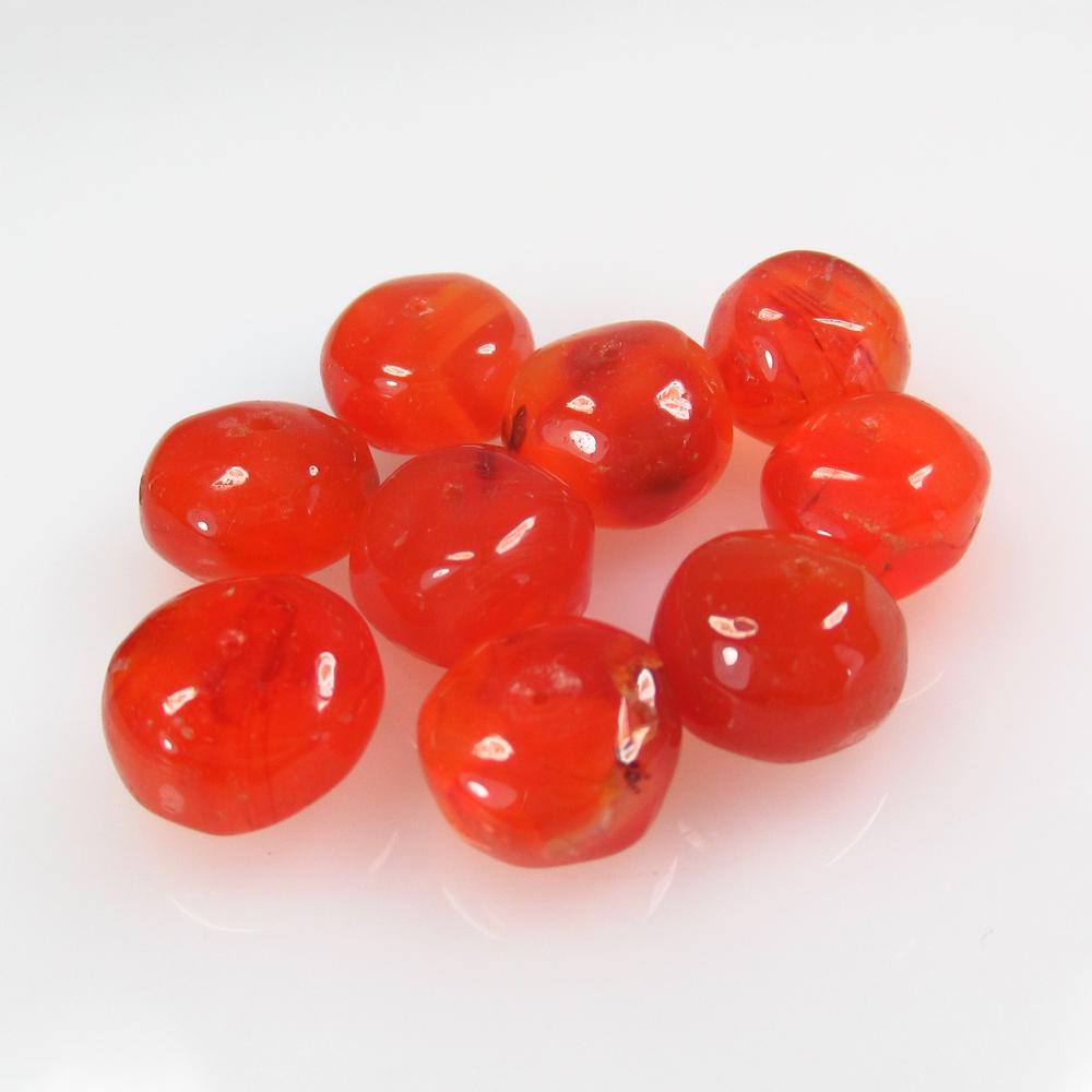 39.33 Ct Natural 9 Carnelian Drilled Round Beads: No Reserve! Title: 39.33 Ct Natural 9 Carnelian Drilled Round Beads Stone Clarity: Transparent Gemstone: Natural Carnelian Beads Carat Weight: 39.33 Size/Dimensions: 9.50 to 10.00 mm / 9 PC's Addition