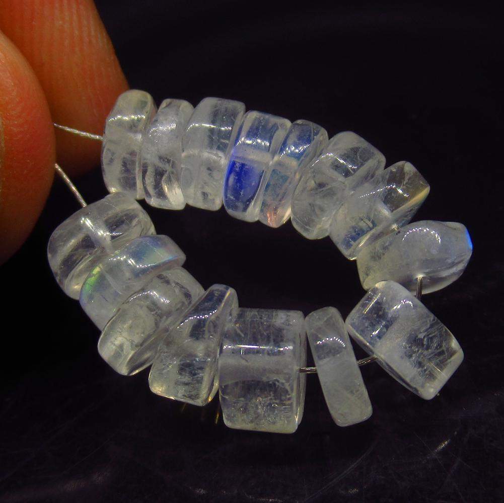 17.12 Ct Natural 15 Drilled Blue Moonstone Round Beads: No Reserve! Title: 17.12 Ct Natural 15 Drilled Blue Moonstone Round Beads Stone Clarity: Translucent Gemstone: Natural Moonstone Beads Carat Weight: 17.12 Size/Dimensions: 6.50 to 6.90 mm / 15 PC's Ad
