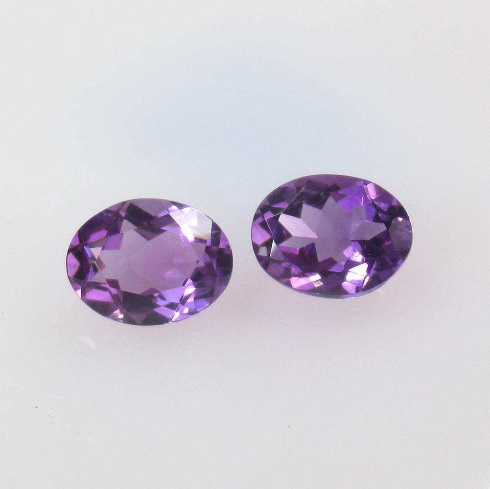 3.32 Ct Natural Purple Amethyst Oval Pair (1 of 2)