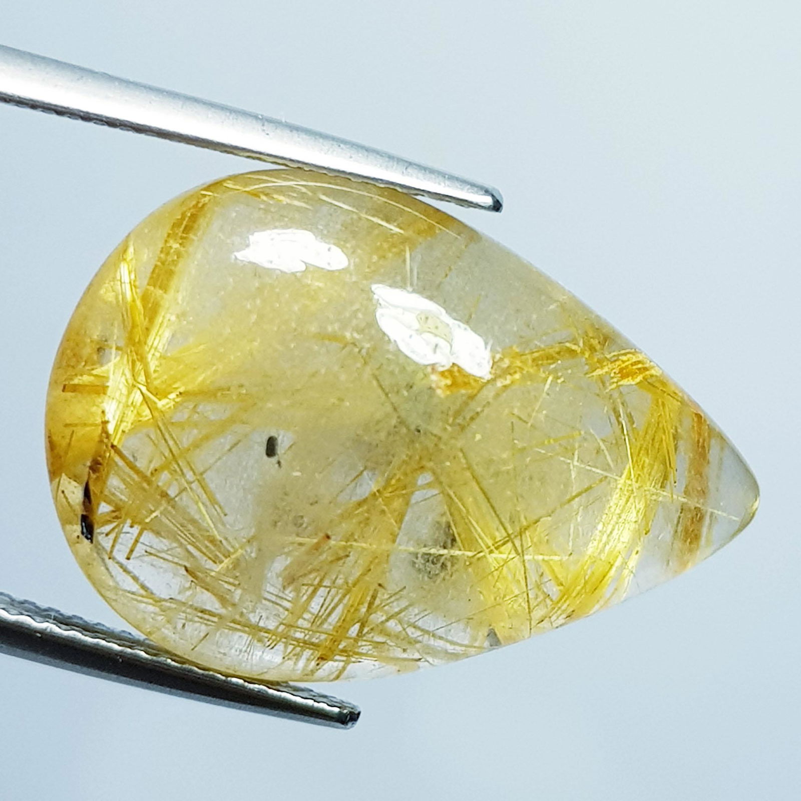 24.35 ct Natural Golden Rutile Quartz Pear Cabochon (1 of 4)