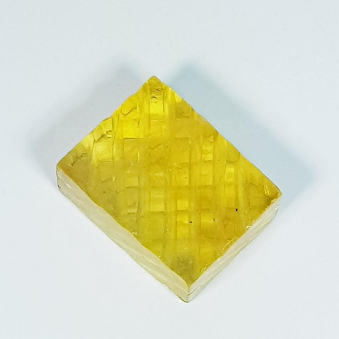 15.35 Ct Natural Fluorite Rectangular Flower Cut (1 of 4)