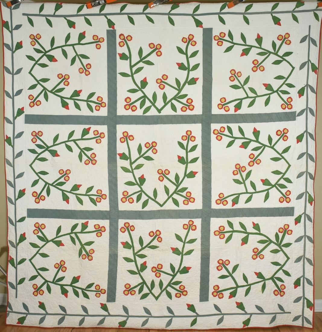 1860's Floral Wreath Applique Quilt (1 of 12)