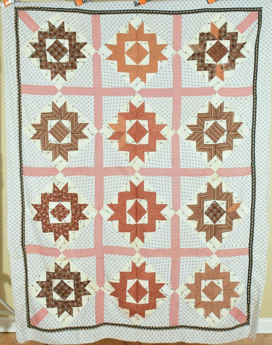 1870's Carpenter's Wheel Stars Quilt Top (1 of 6)