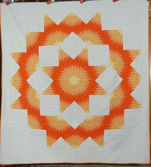 30's Broken Star Quilt, Sunset Colors (1 of 1)