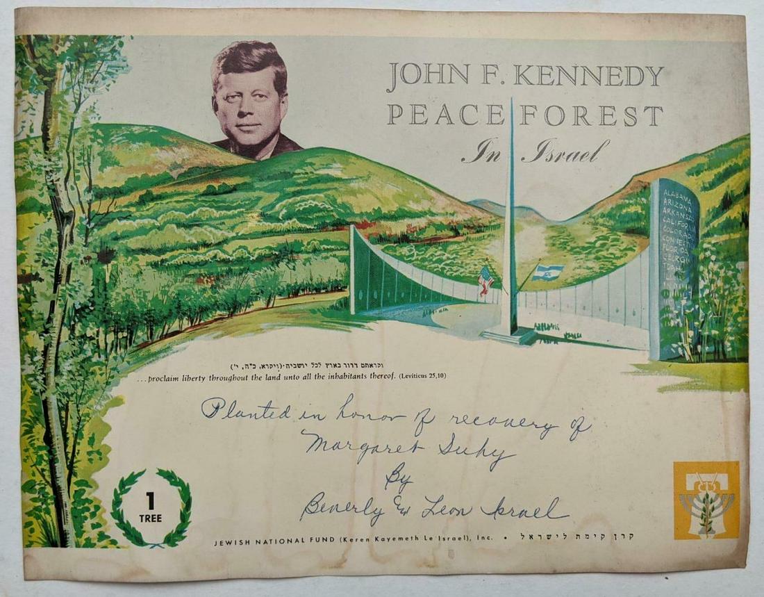 c 1964 JOHN F KENNEDY PEACE FOREST ISRAEL MEMORIAL TREE (1 of 2)