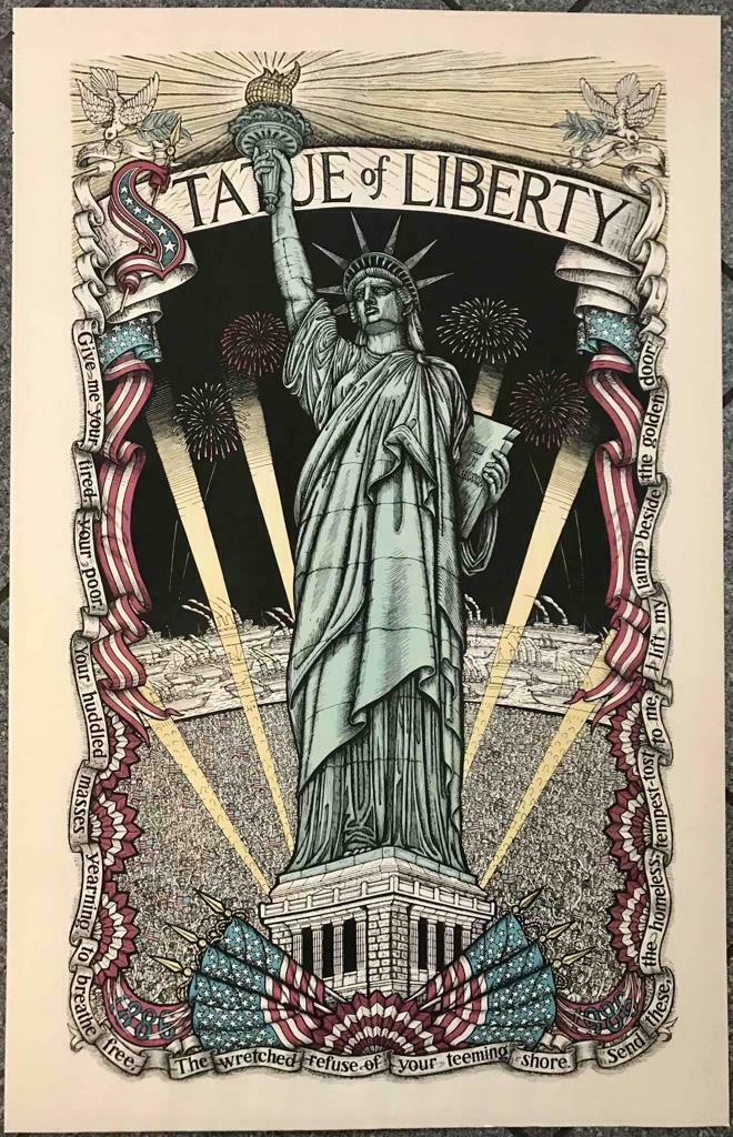 VINTAGE STATUE OF LIBERTY 100th ANNIVERSARY ART PRINT (1 of 3)