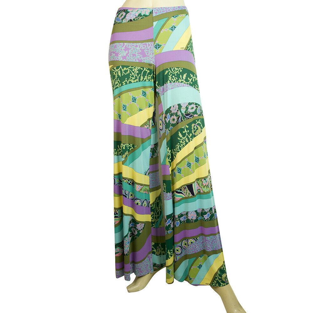 ETRO Multicolor Pattern Flare Wide Leg Viscose Summer: ETRO Multicolor Pattern Flare Wide Leg Viscose Summer Trousers Pants Size 40 Super fashionable and fun ETRO pair of pants !! This unique and impressive pair of pants in multicolorside zipper and wide
