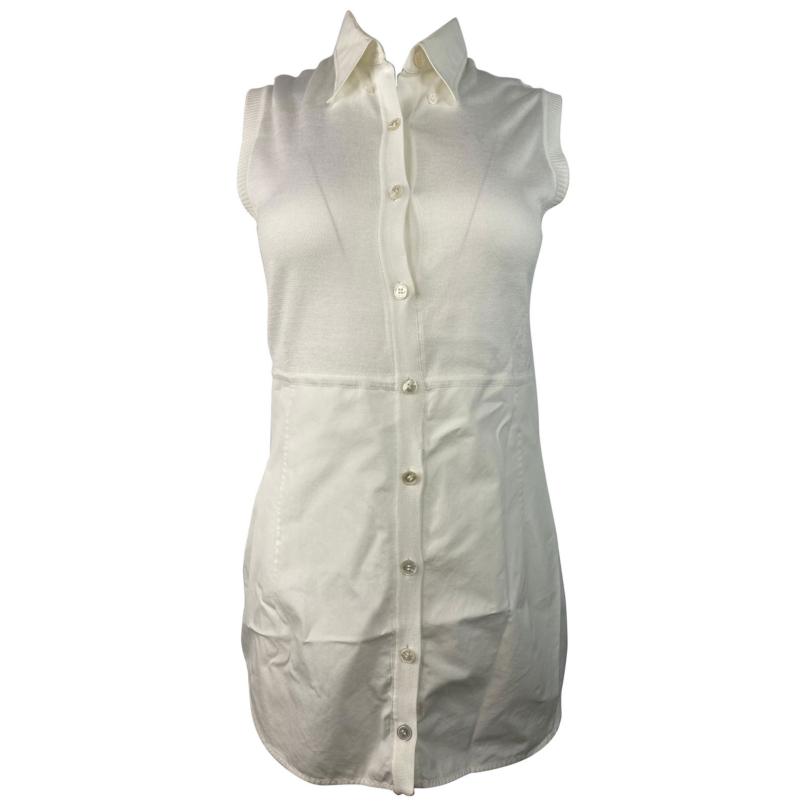 Hermes Paris White Sleeveless Top Size 38 (1 of 15)