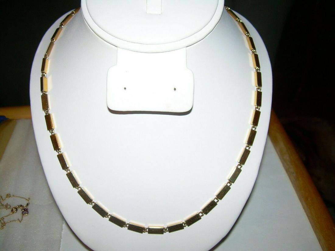 Monet Rectangular Link Chain Necklace - Vintage "Shiny: Vintage 30" gold tone rectangular link chain was recently purchased at a PA jeweler's estate sale. It is signed Monet and has the hallmark. It comes with a lobster clasp. It is in excellent condition.