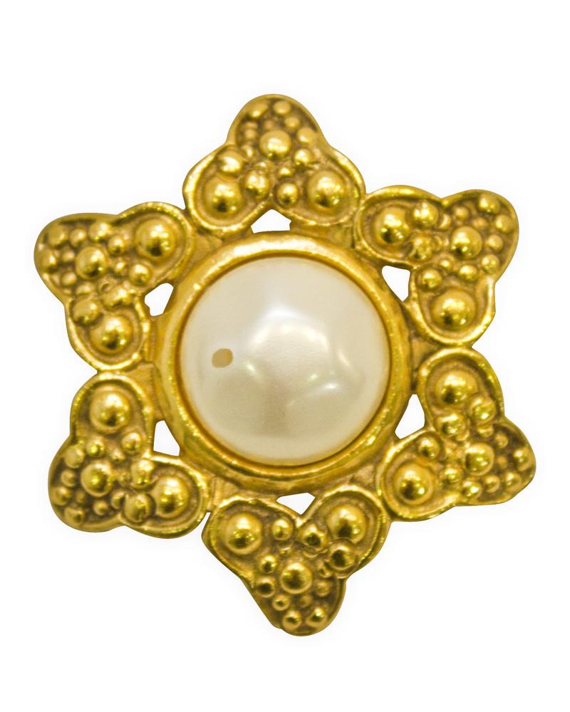 Chanel Gold and Pearl Pin (1 of 2)