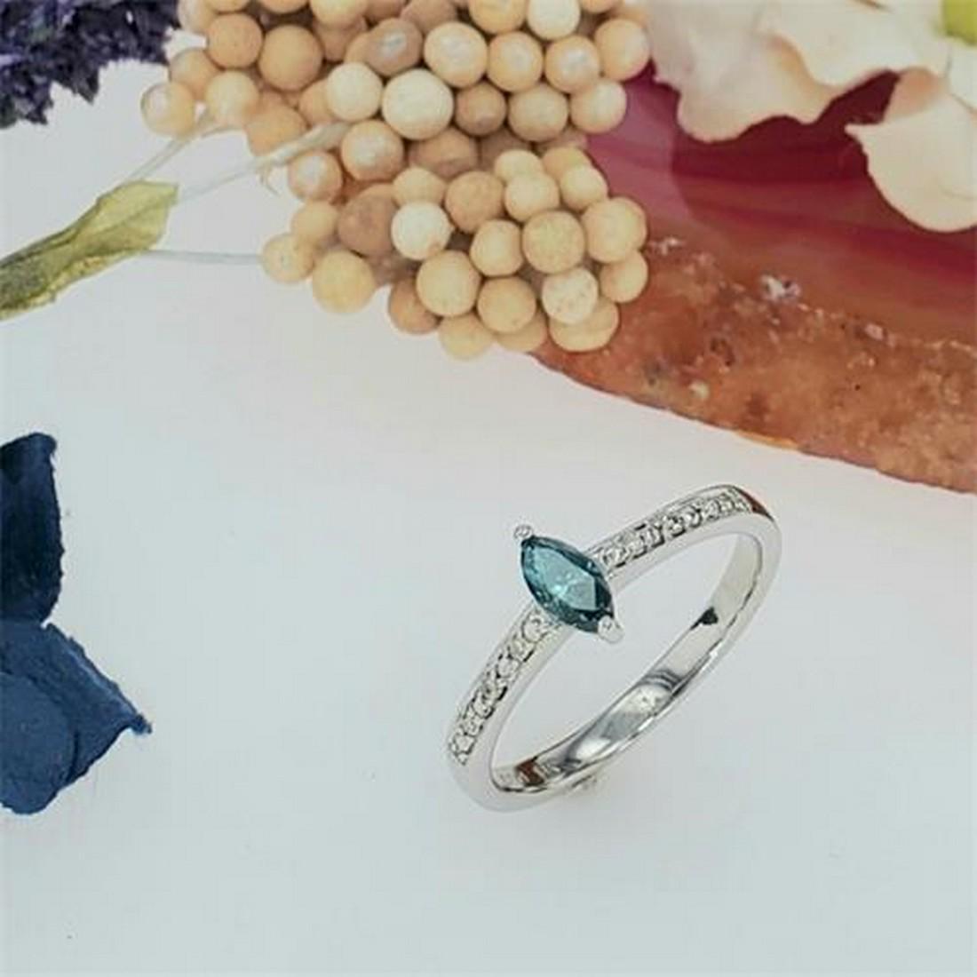 Blue Diamond Ring .33ct TGW (1 of 1)