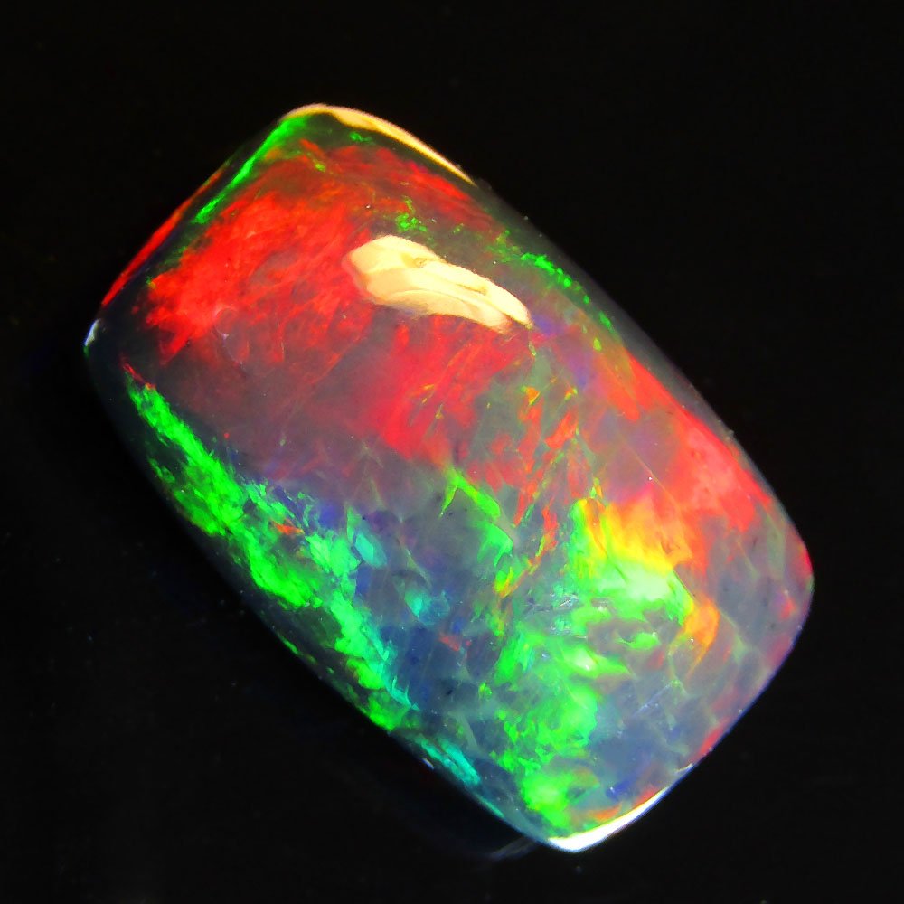 3.90Cts NATURAL MULTI COLOR FLASHING ! ETHIOPIAN BLACK (1 of 3)