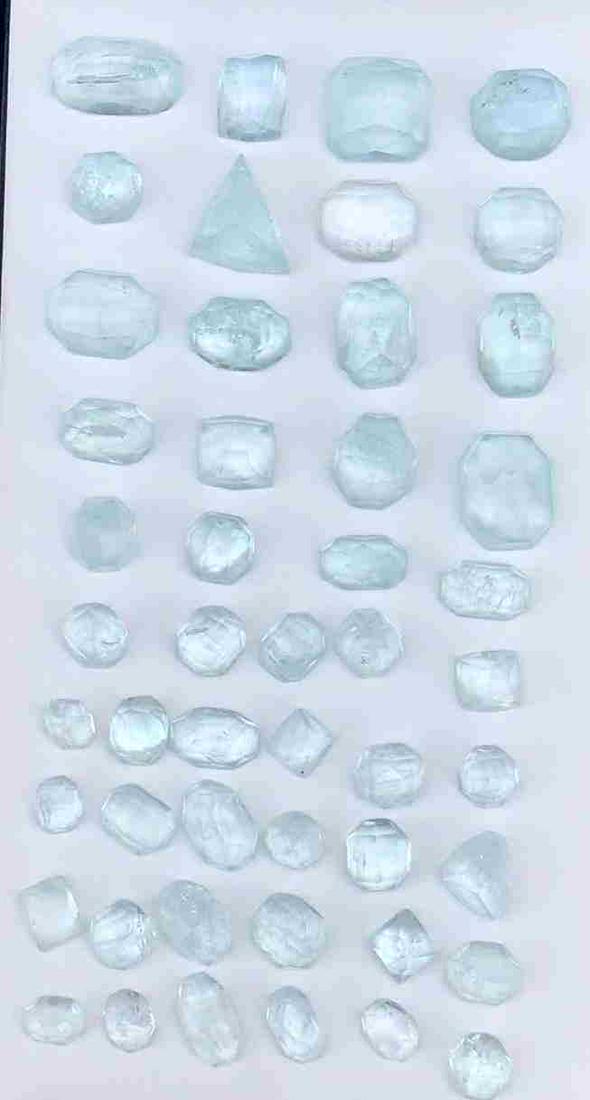 331 Carats Beautiful Aquamarine Rose Cut: Title: 331 Carats Beautiful Aquamarine Rose Cut Origin: Pakistan Gemstones: Aquamarine Carat Weights: 331 Carats Size/Dimensions: 20x12x7mm to 6x6x4 mm, 57 Pieces Additional Information: Natural Reser