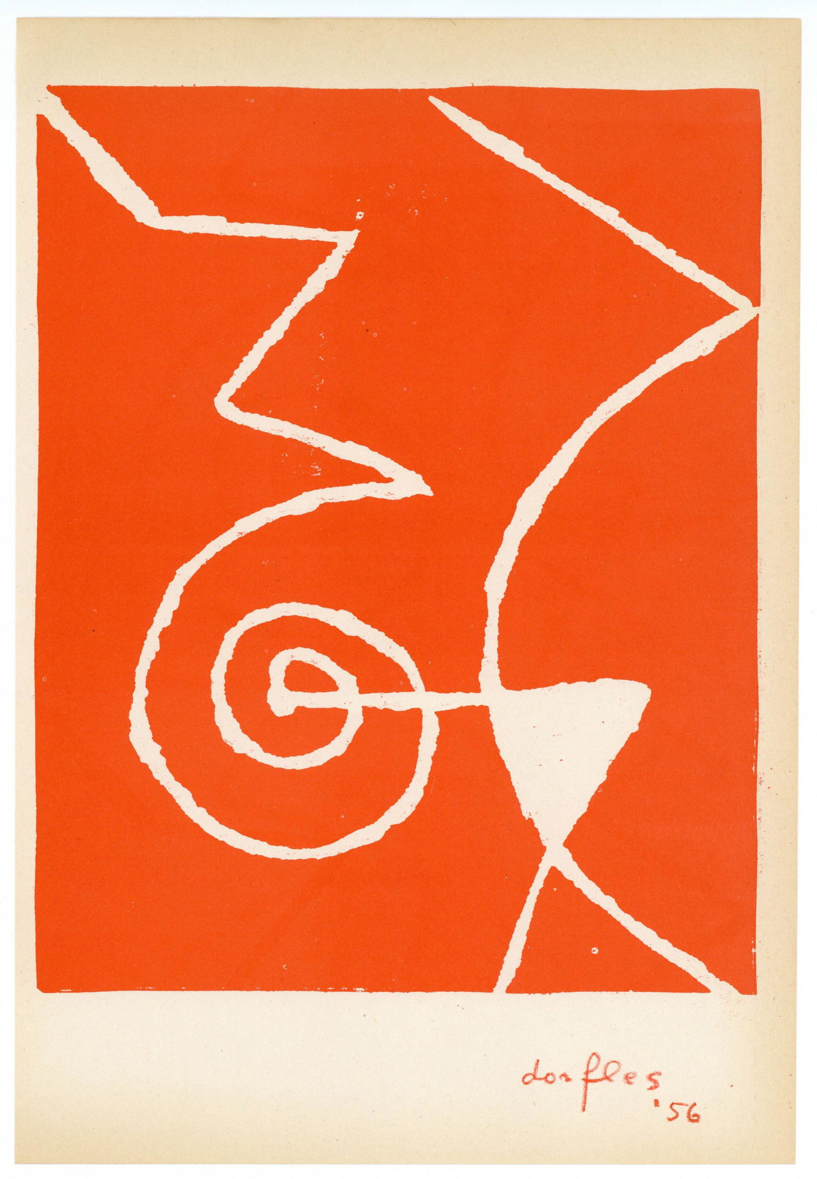 Gillo Dorfles original woodcut | Movimento Arte (1 of 1)