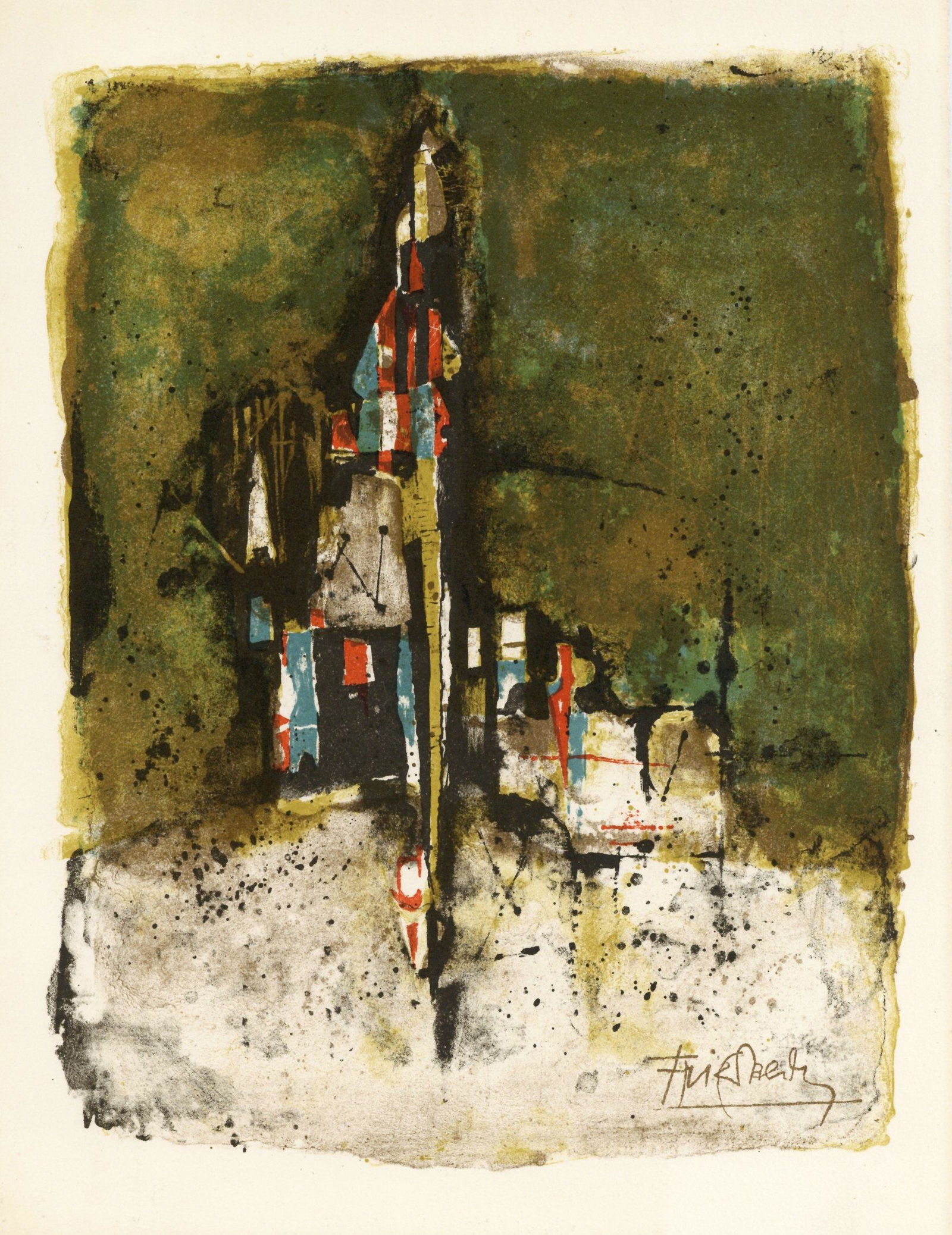 Johnny Friedlaender original lithograph, 1965 (1 of 1)