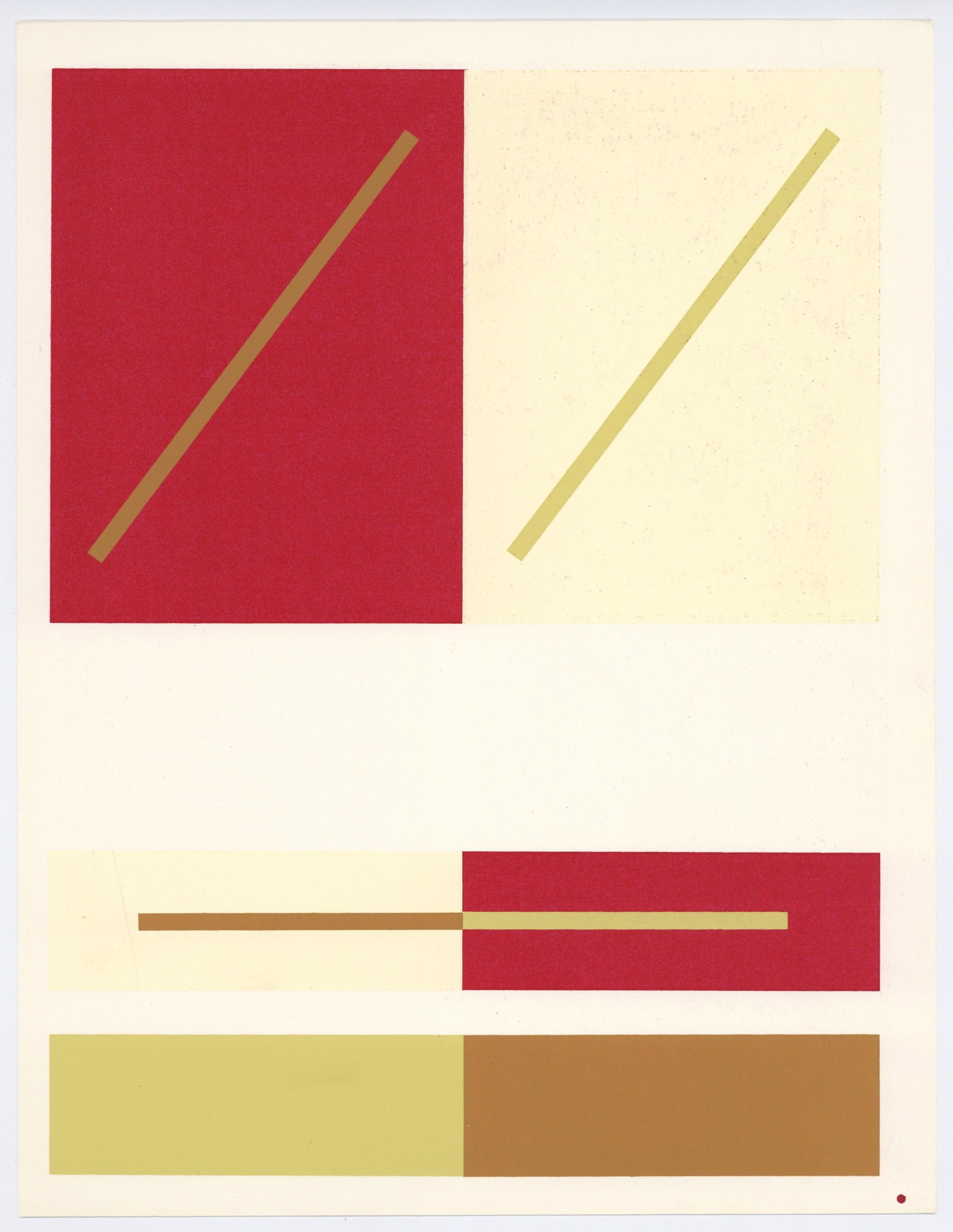 Josef Albers silkscreen | Interaction of Color, 1963: Medium: silkscreen / serigraph. This is one of the silkscreens from the important Albers project "Interaction of Color", published in 1963 by Yale University Press in an edition of 2000. The total she