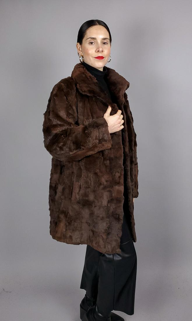Sheared Brown Mink Fur Coat (1 of 11)