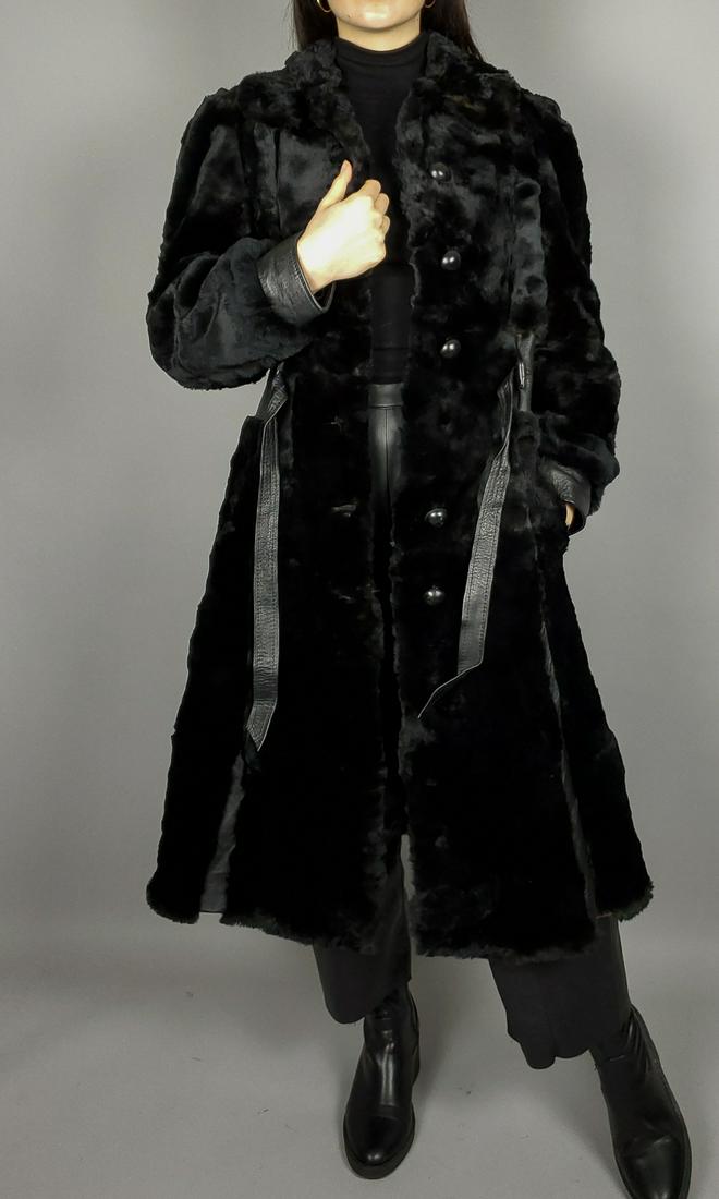 Black Shredded Rabbit Fur Coat (1 of 12)