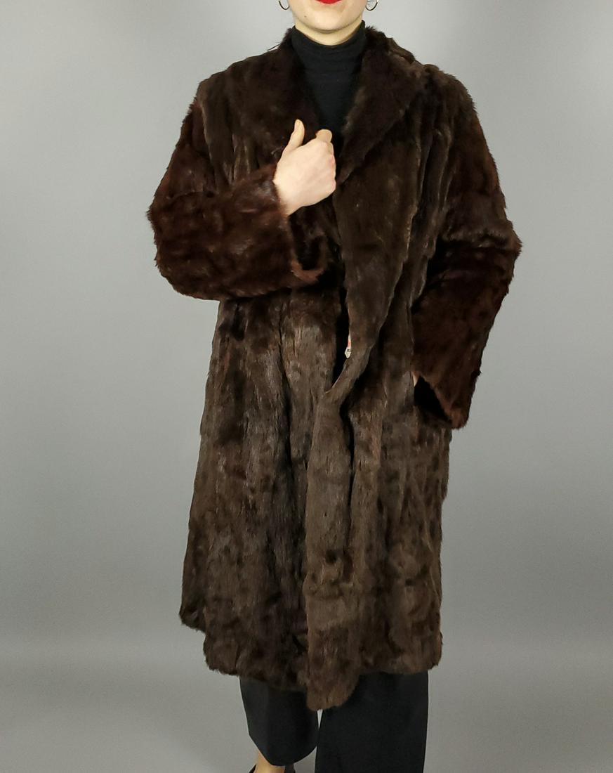 Dark Brown Mink Fur Coat (1 of 11)