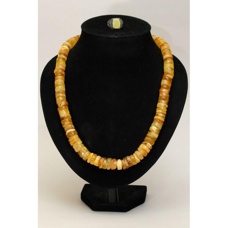 104 g. Natural Baltic amber set necklace ring (1 of 20)