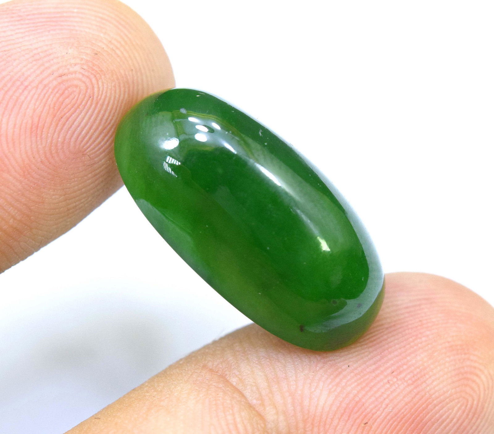 25 carats Oval Cut Dark Green Color Nephrite Jade (1 of 3)