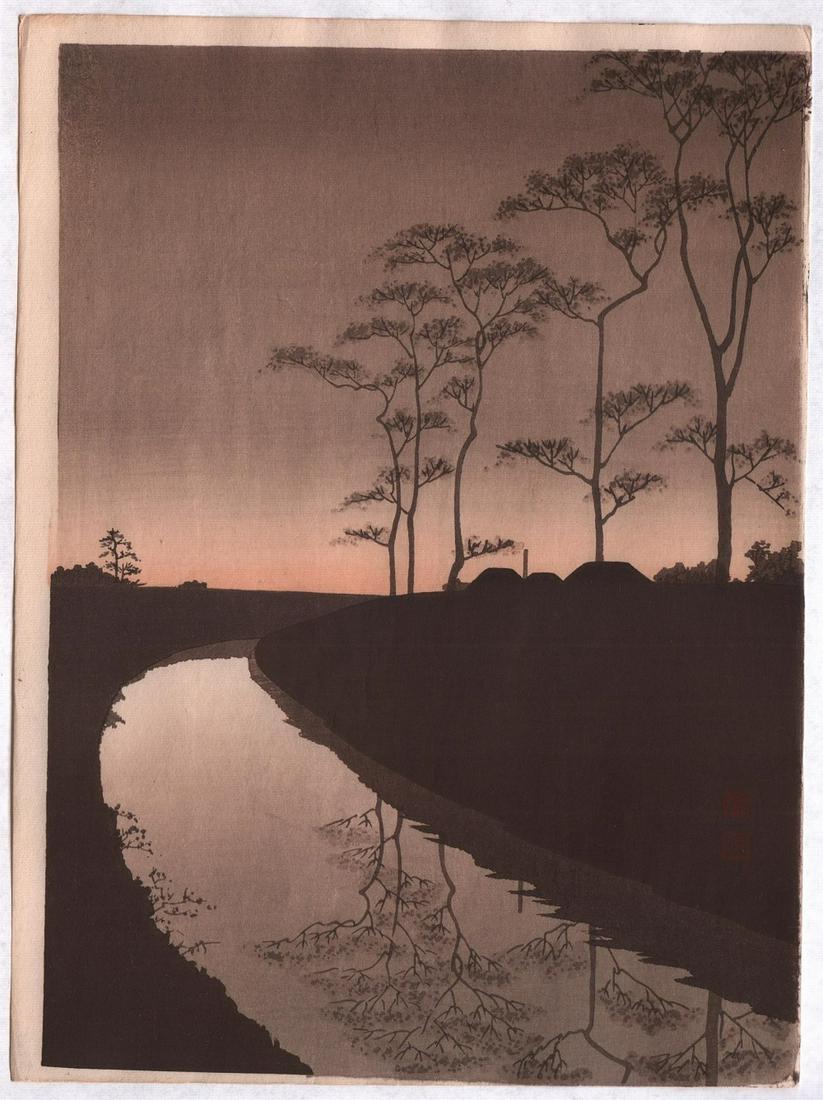 Koho: Night Series: Canal and full moon (Sepia toned (1 of 2)