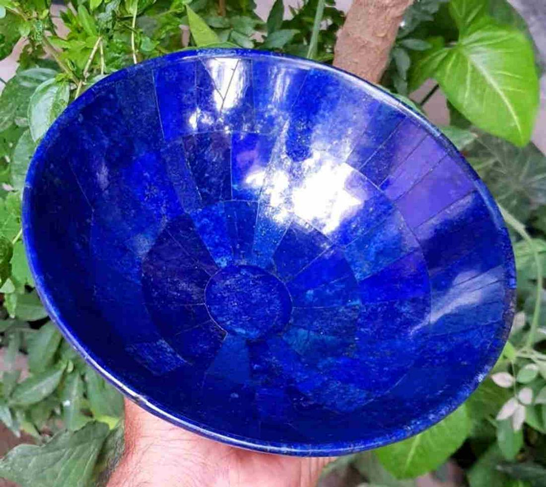 Handmade Royal Blue Lapis Lazuli Bowl - 800 gram (1 of 4)