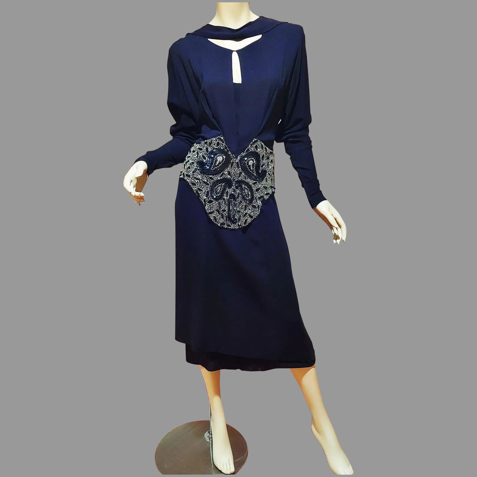 Vtg MGM Gilbert Adrian Original 1930's Rare Couture: MGM Costume Designer Gilbert Adrian. Adrian Original was made for private clients with a touch of Grace and Glamour. Marrying the construction of the Silhouette with Proportions and Enhancing a Woman'