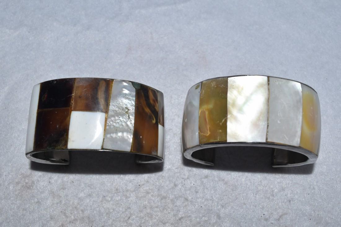 Lot of 2 Shell Inlaid Bracelets, Philippines (1 of 4)