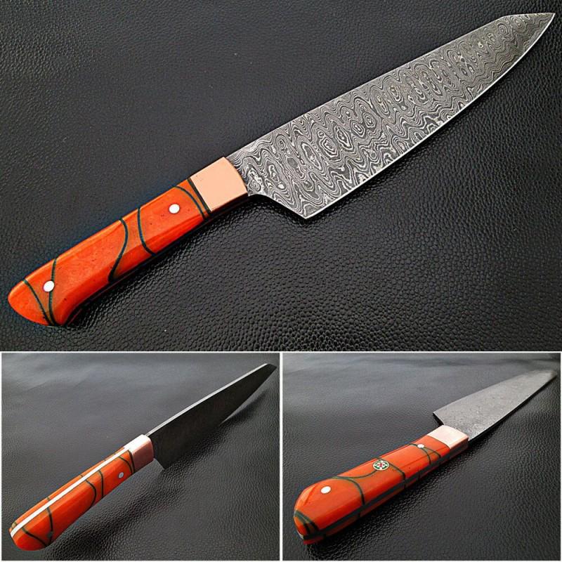 Kitchen chef exclusive pattern damascus steel knife (1 of 4)