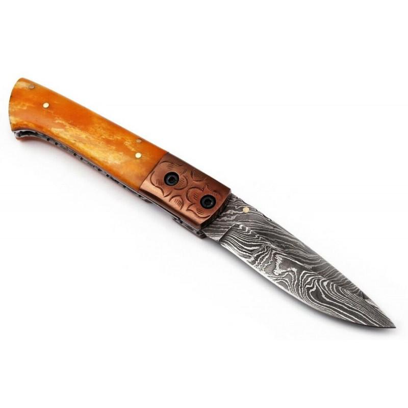 Full tang damascus steel knife camel bone: Knife "Anson" Damascus knives are very durable, look great and keep sharpness perfectly. Damascus steel has high quality contents to give it an excellent edge and sharp cutting ability. The blade reta