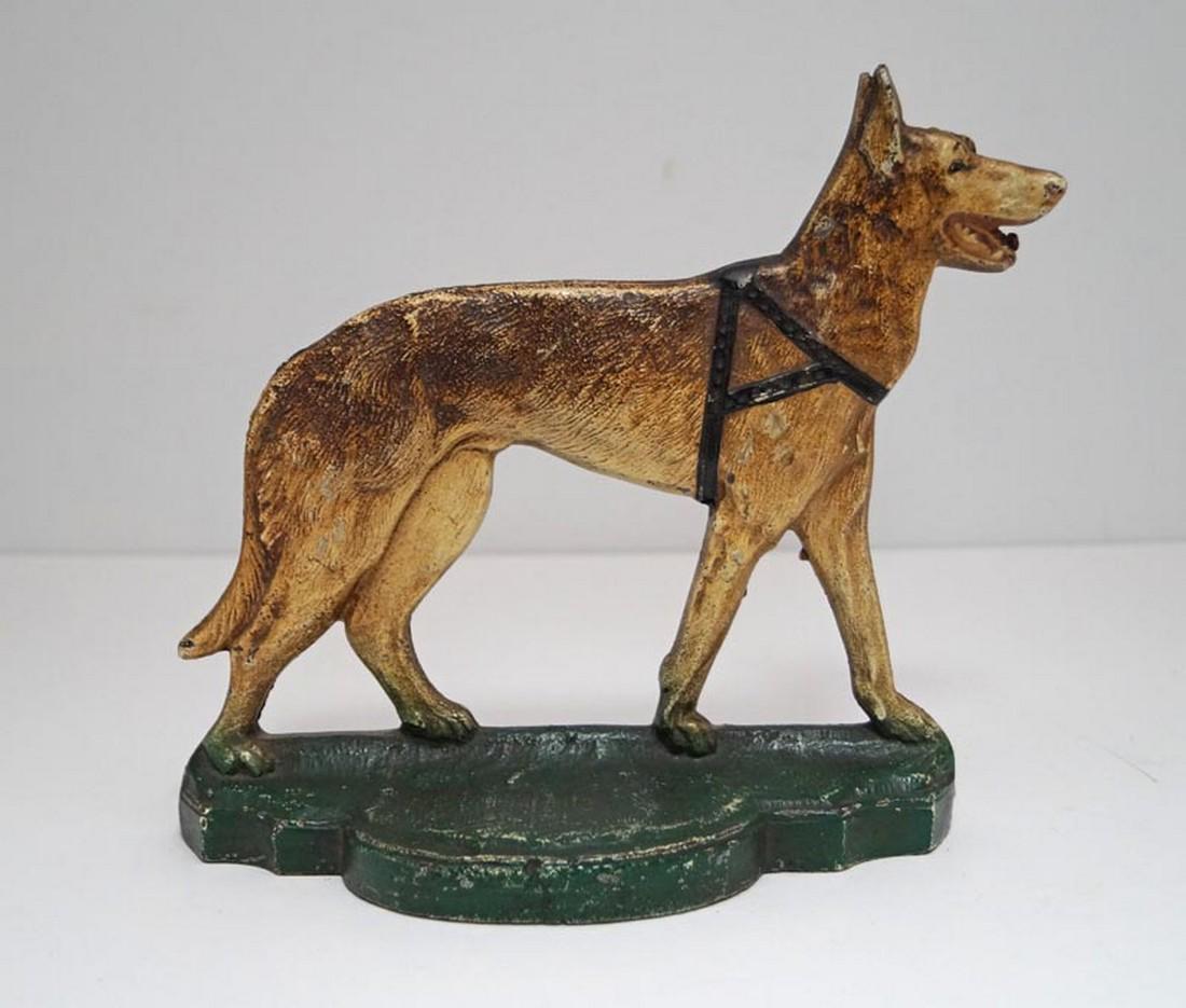 German Shepherd Dog w/ Harness Cast Iron Doorstop (1 of 6)