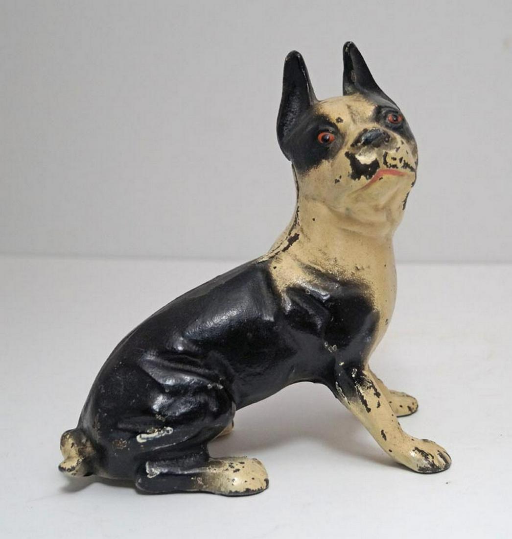 Antique Sitting Boston Terrier Dog Cast Iron Doorstop (1 of 6)