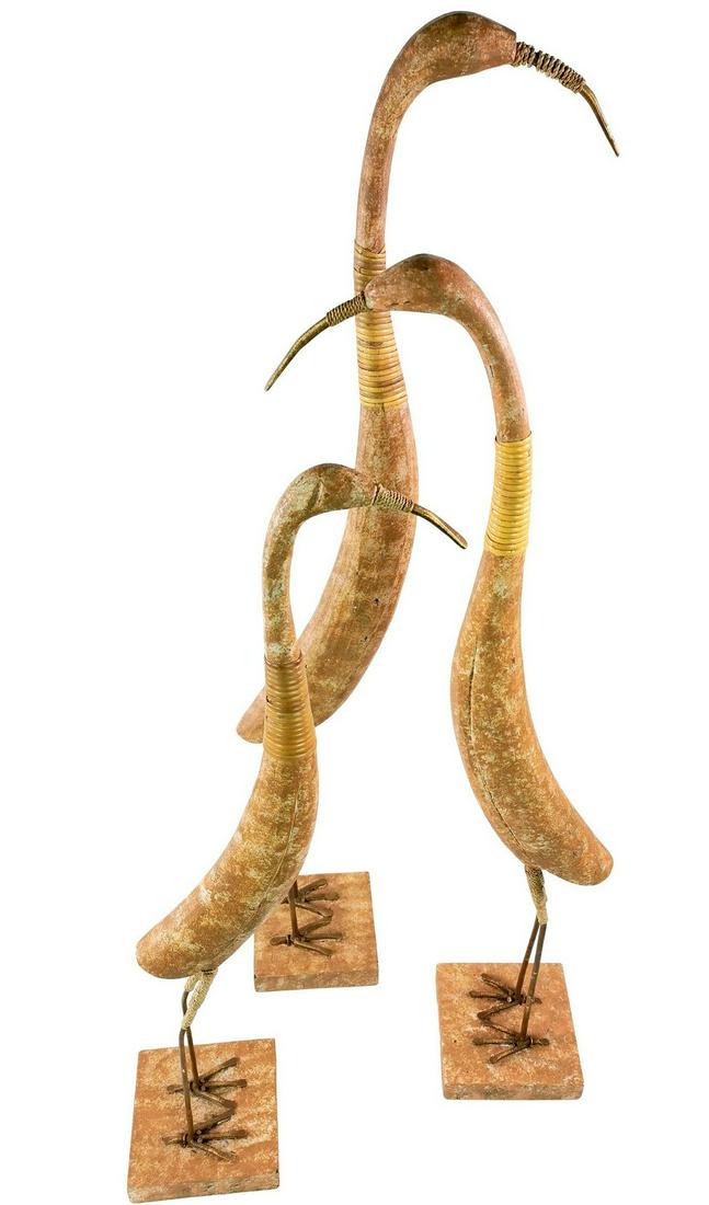 3 large crane birds - wood - handmade (1 of 8)