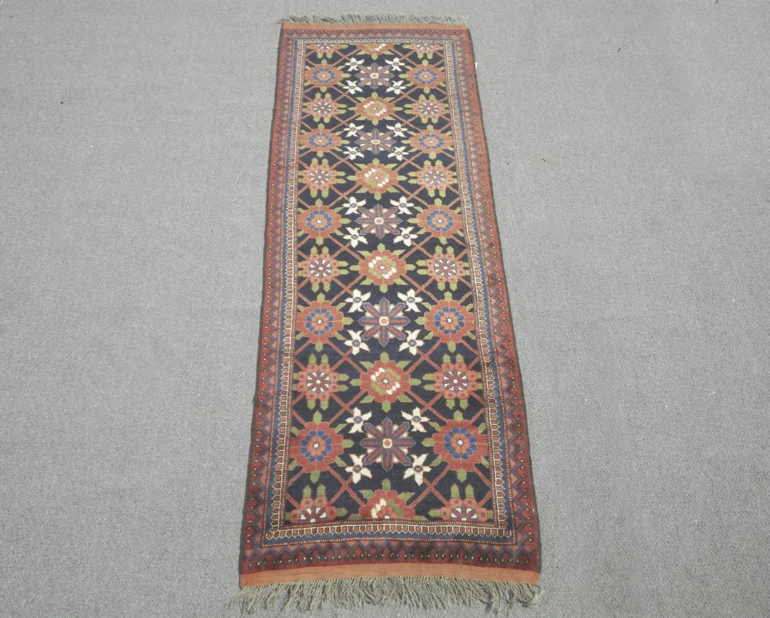 Handmade Wool on Wool Afghan Runner 3.1x8.11 (1 of 5)