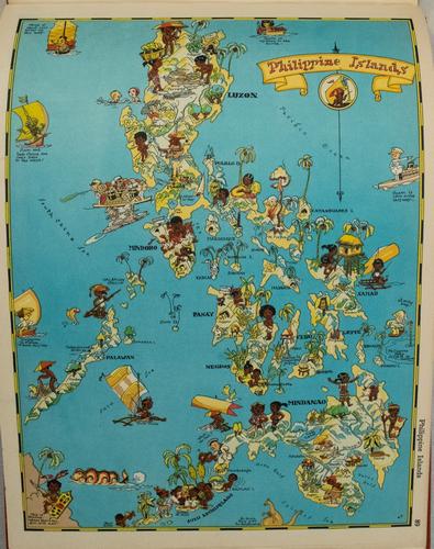 1938 R Taylor White Pictorial Map of the Philippine: Title: 1938 R Taylor White Pictorial Map of the Philippine Islands -- Philippine Islands Cartographer: Ruth Taylor White Year / Place: 1938, Boston Map Dimension (in.): 11.6 x 8.5 in. This is Ruth Tay