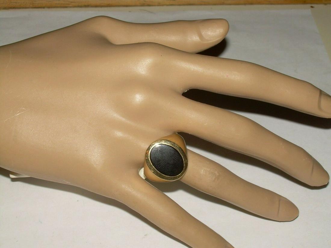 10k Gold Men's Onyx Ring - Yellow Gold, Size 10, 9 Gr., (1 of 20)