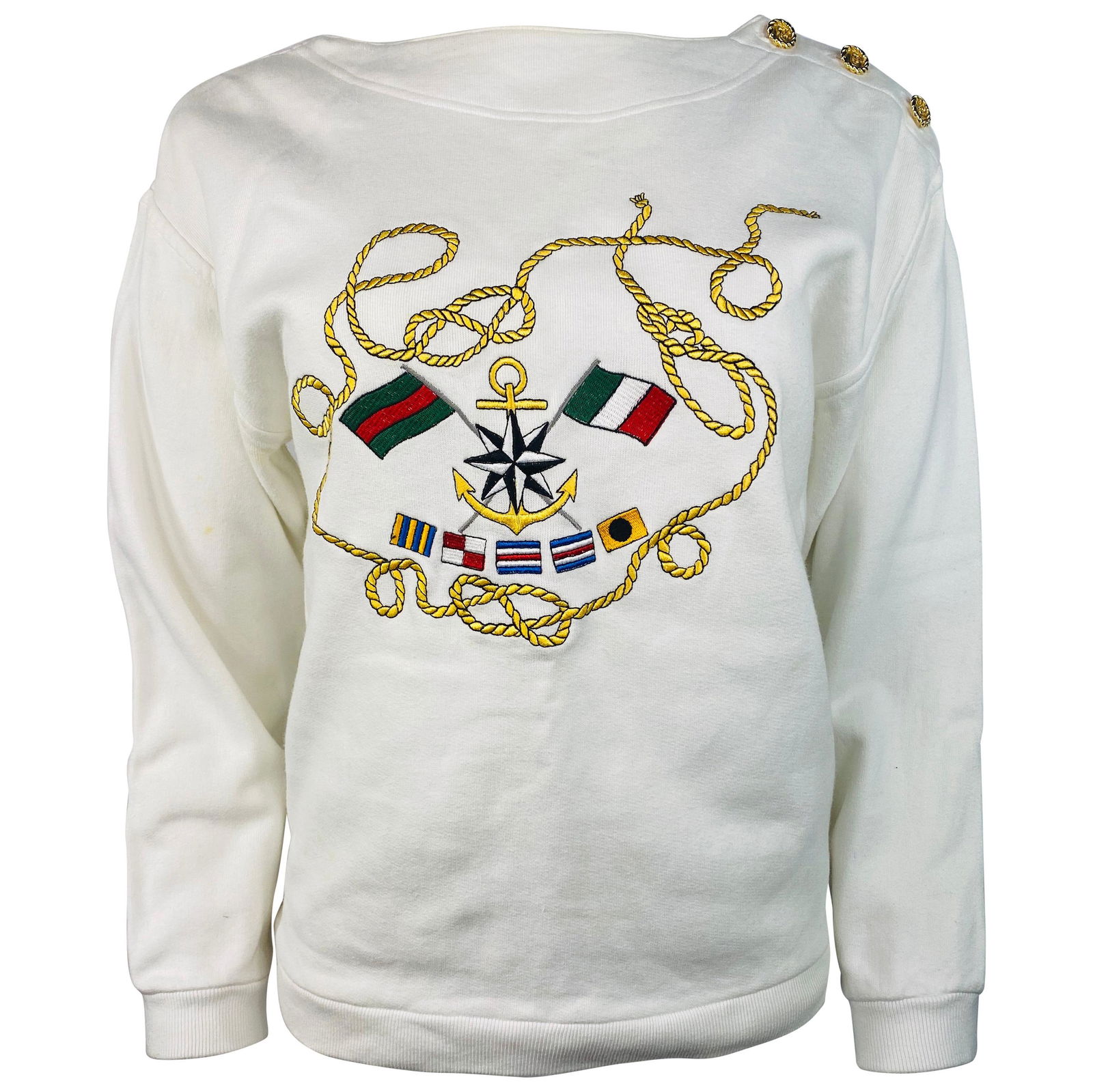 Vintage Gucci White Cotton Pullover Sweater Size S (1 of 14)