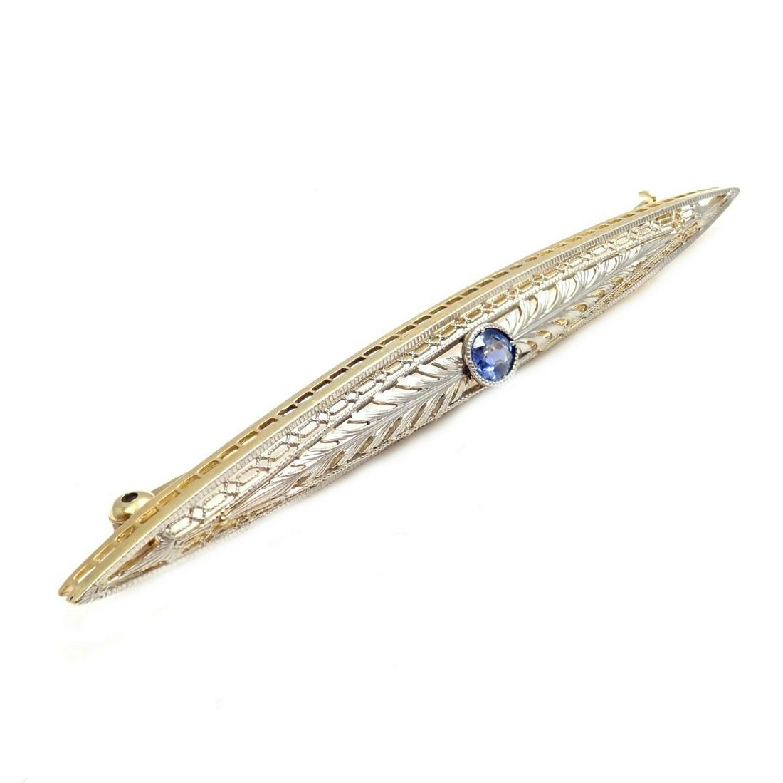 Vintage! Estate 14k Yellow + White Gold Sapphire Art (1 of 6)