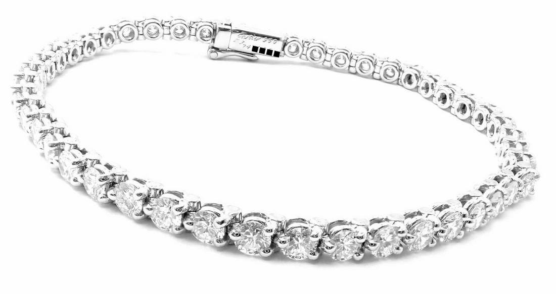 Authentic! Cartier Platinum 4.14ct Diamond Line Tennis (1 of 11)